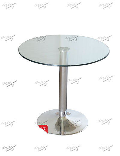 پایه میز تک گرد با شیشه 